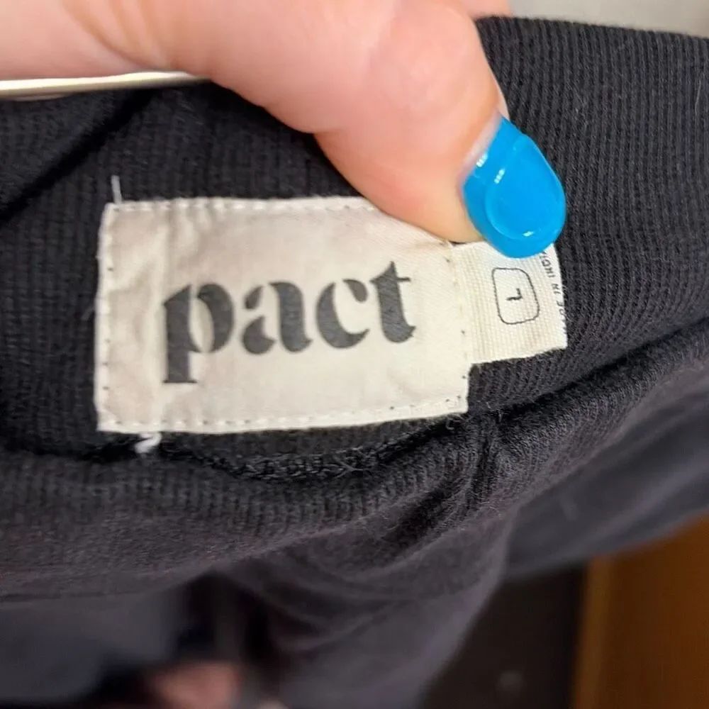 ✨Pact 100% Organic Cotton Airplane Black & Heather Colorblock Sz Large Joggers✨ - Picture 4 of 5
